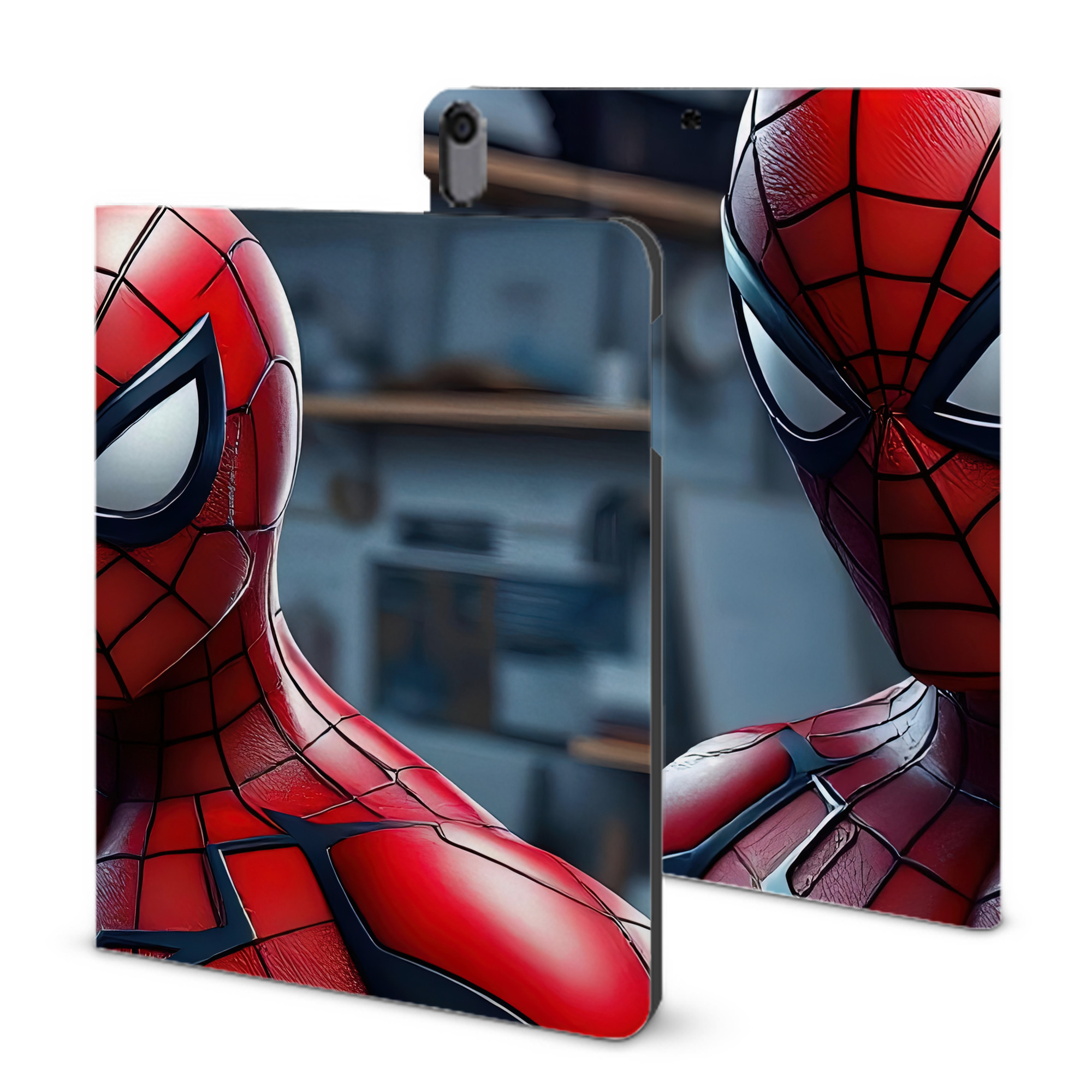 （画像用） Spider Man スパイダーマン IPad ケース ブック型 PUレザー TPU 耐衝撃 軽量 薄型 ペン収納なし 全面保護 IPad 各モデル対応